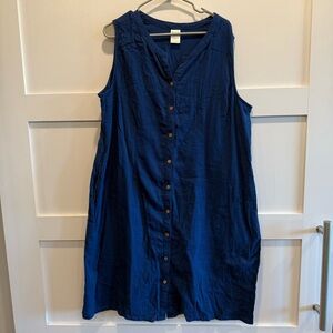 Blair Brand 2X Blue Sleeveless Dress